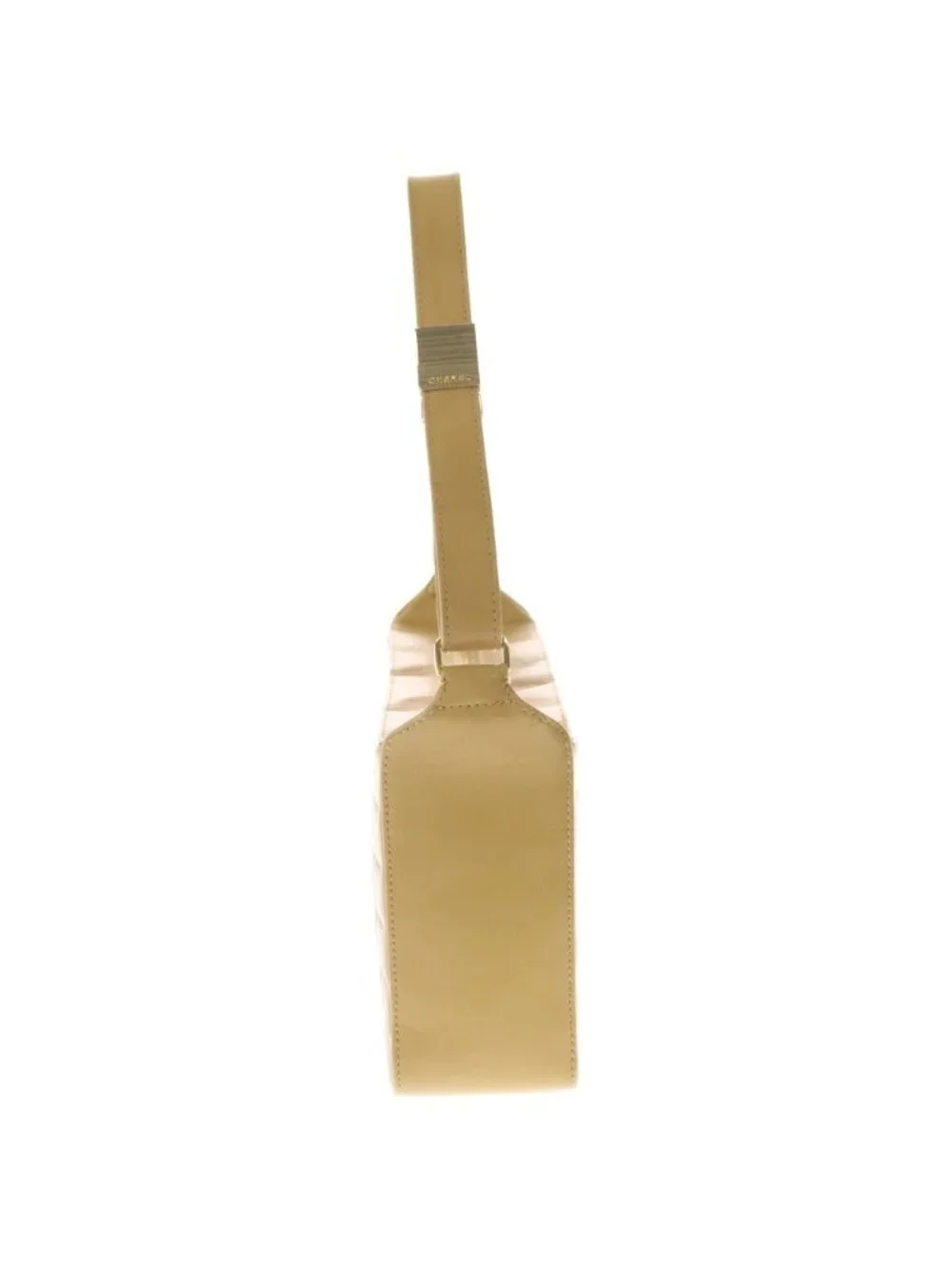 Chanel Choco Bar Shoulder Bag Beige Leather Gold
